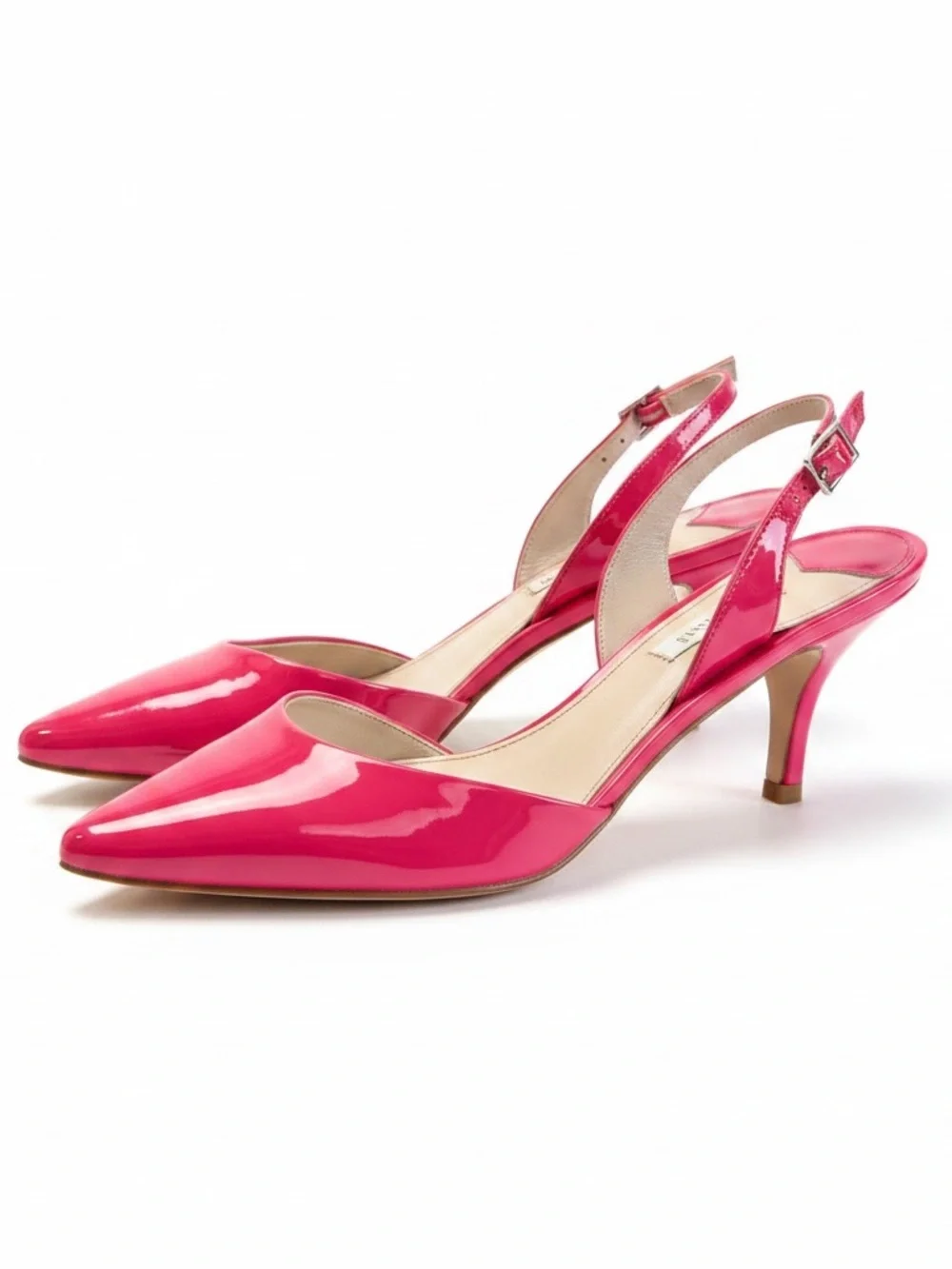 Boden Watermelon Patent Slingback Kitten Heels